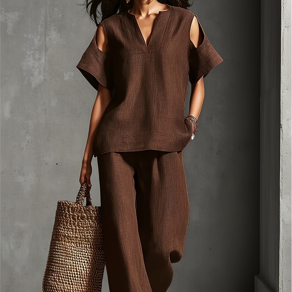 Dames effen kleur eenvoudig li - Linen Pant Wide recensie en prijs