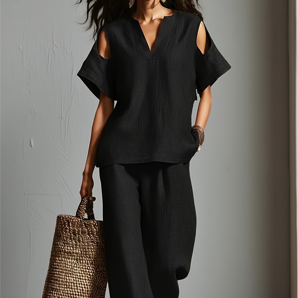 Dames effen kleur eenvoudig li - Linen Pant Wide recensie en prijs