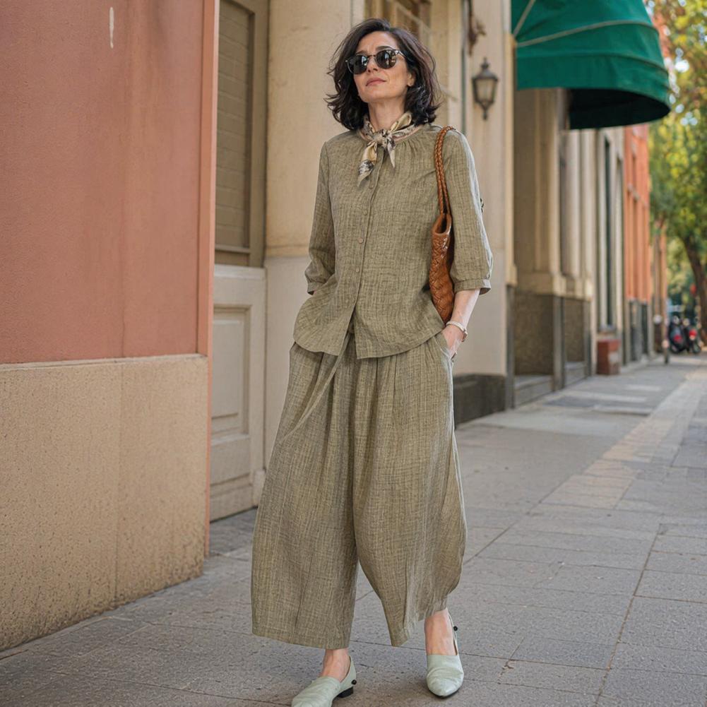 2026 Plus Size Casual Pak Dame - Linen Pant Wide recensie en prijs