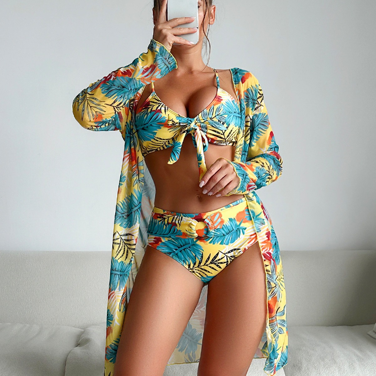 Dames 3-delig bloemenbadpak me - Kimono Sheer Floral recensie en prijs