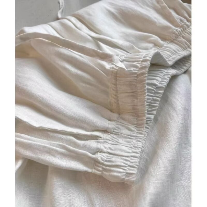 Koreaanse witte katoenen linne - Linen Pant Wide recensie en prijs